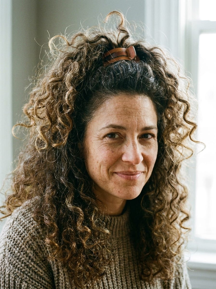 Half-up mit Locken - Half-up Frisur